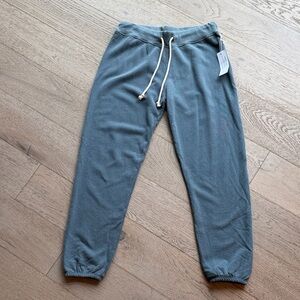 NWT PerfectWhiteTee 'Freddie' French Terry Jogger (SMALL) Steel Blue Retail $88